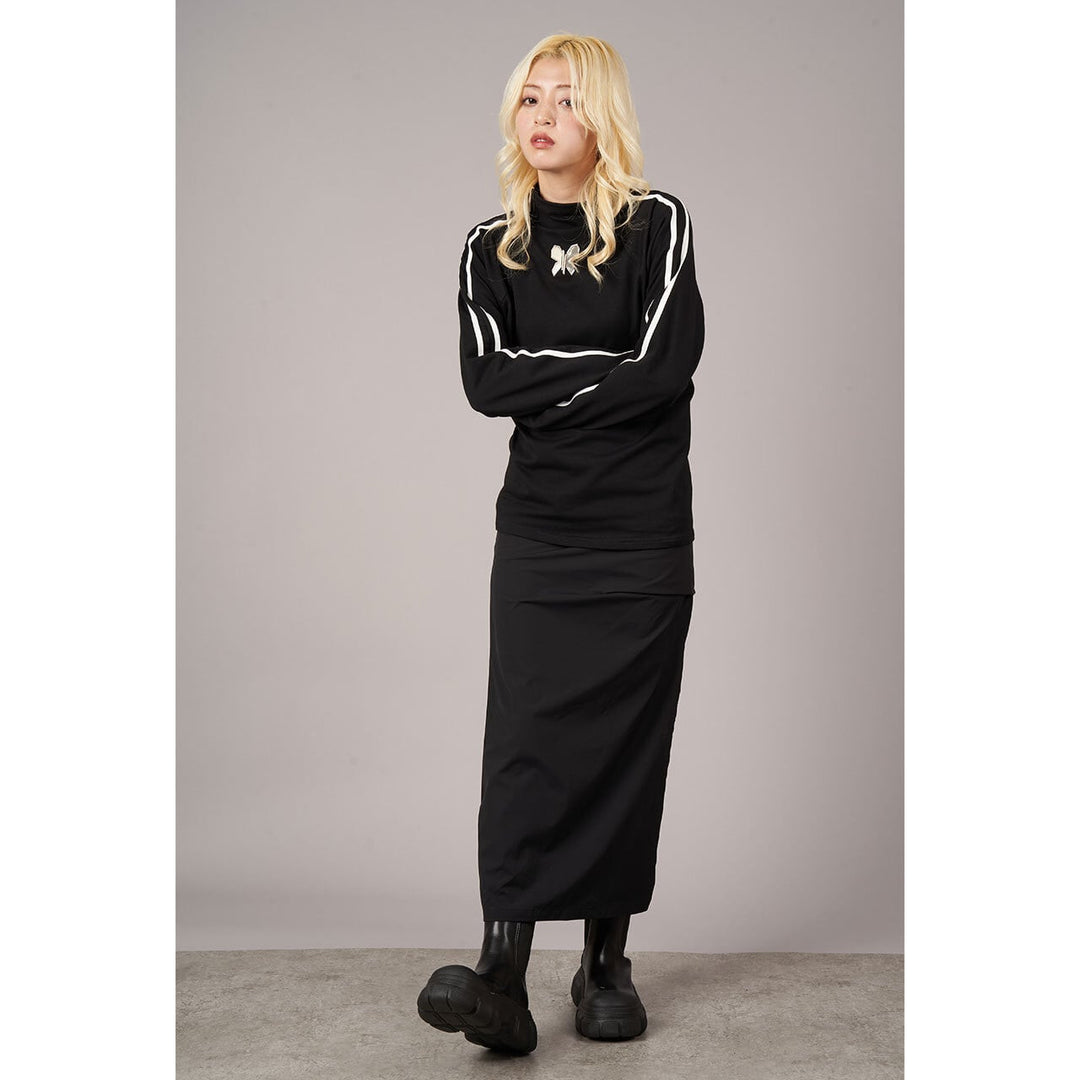 [¥0] Side Tuck Slit Tight Skirt