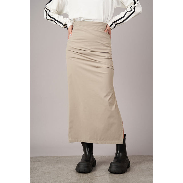 [¥0] Side Tuck Slit Tight Skirt