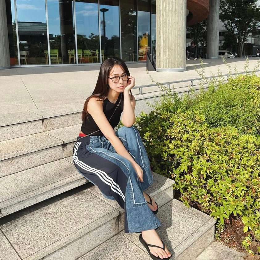 [maaarina0806] Street color patchwork loose jeans