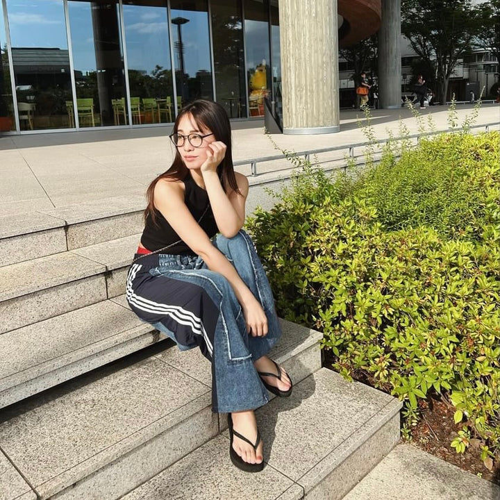 [maaarina0806] Street color patchwork loose jeans