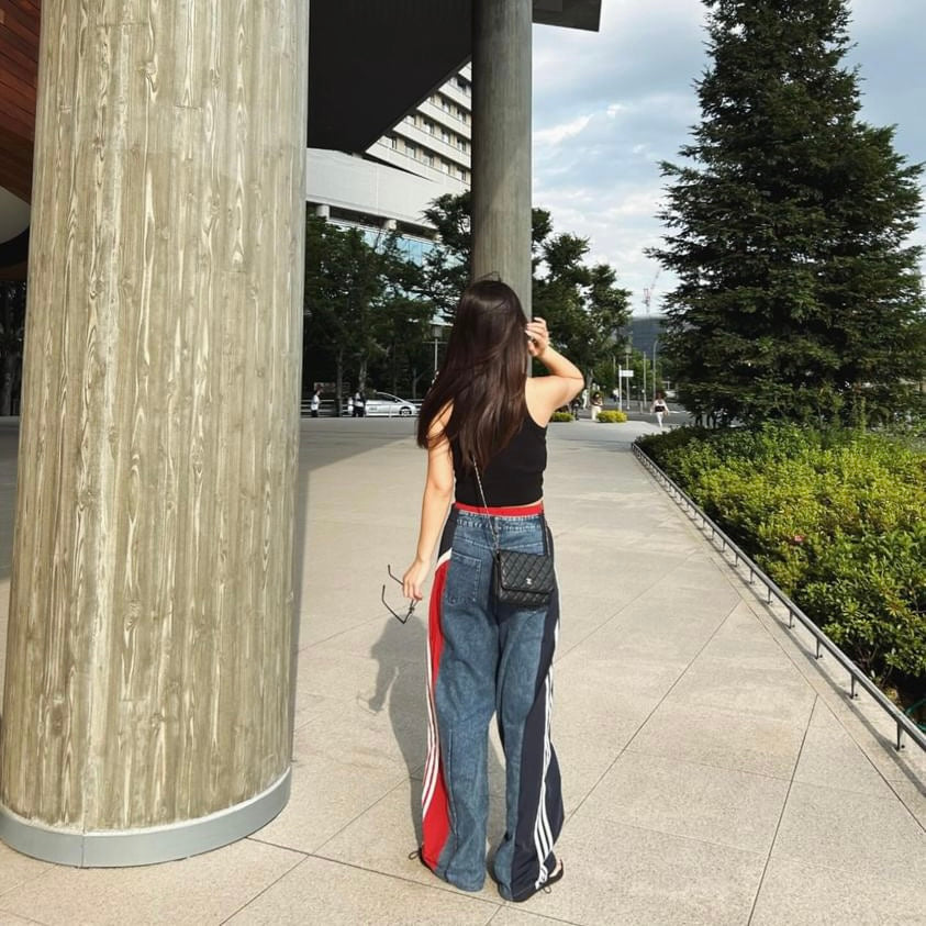 [maaarina0806] Street color patchwork loose jeans
