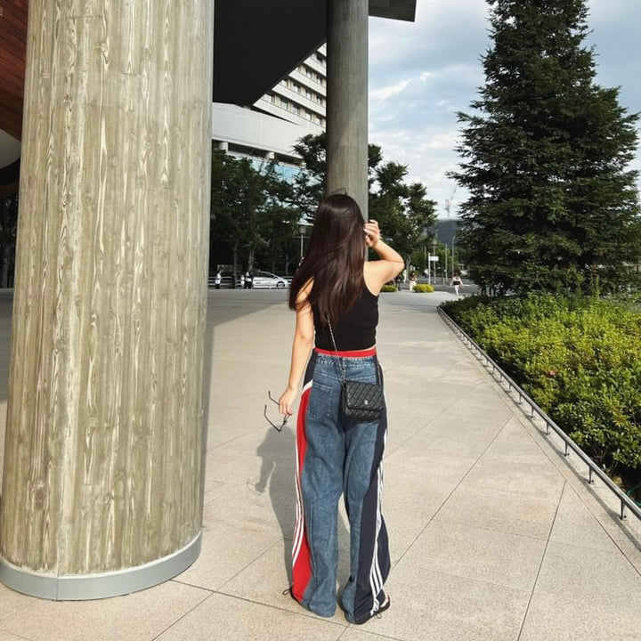 [maaarina0806] Street color patchwork loose jeans