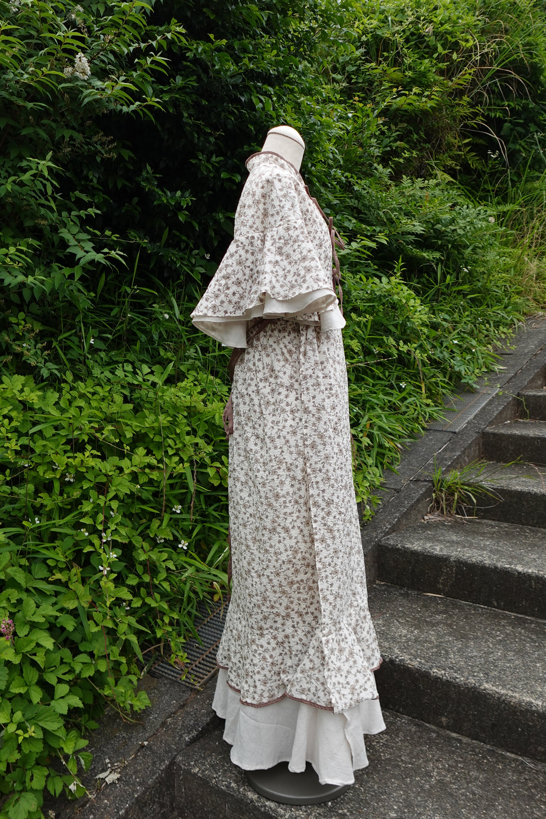 ୨୧2点購入で1,000円OFF୨୧ [usagikomachi] うさこま - Metamor Kimono Dress / Ash botanica