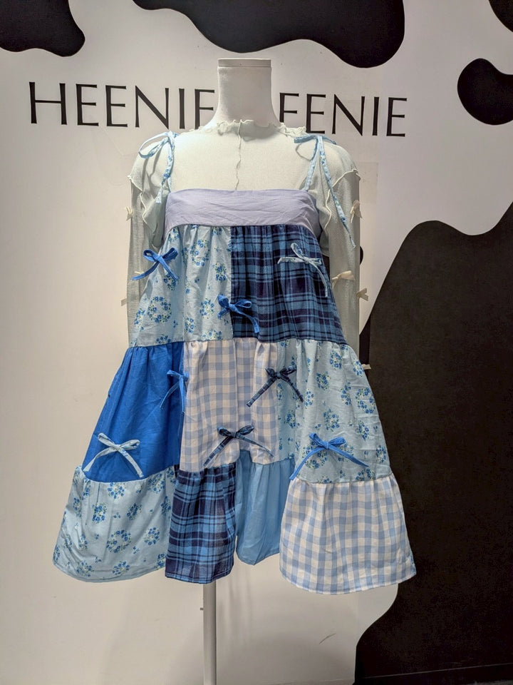 Patchwork Tiered Ribbon Onepiece