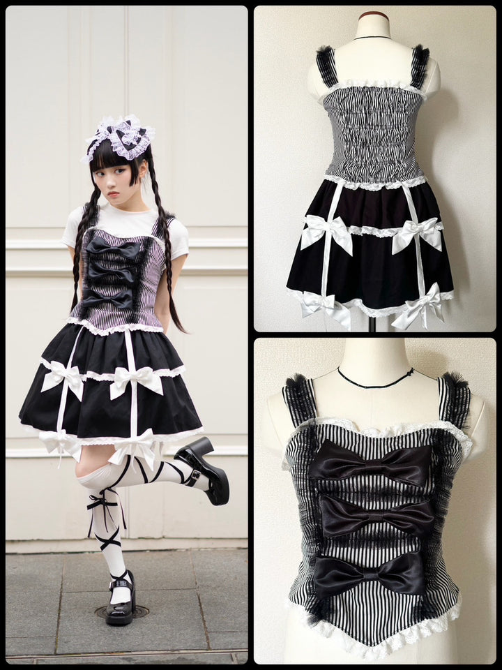 ❤︎‬2点購入で1,000円OFF❤︎‬ [suu_____chan] 佐藤すみれコラボアイテム第2弾 - ビスチェ × スカート - ビターチョコレート