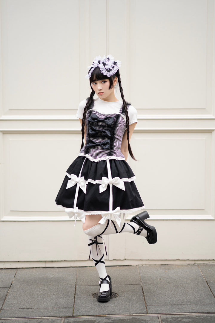 ❤︎‬2点購入で1,000円OFF❤︎‬ [suu_____chan] 佐藤すみれコラボアイテム第2弾 - ビスチェ × スカート - ビターチョコレート