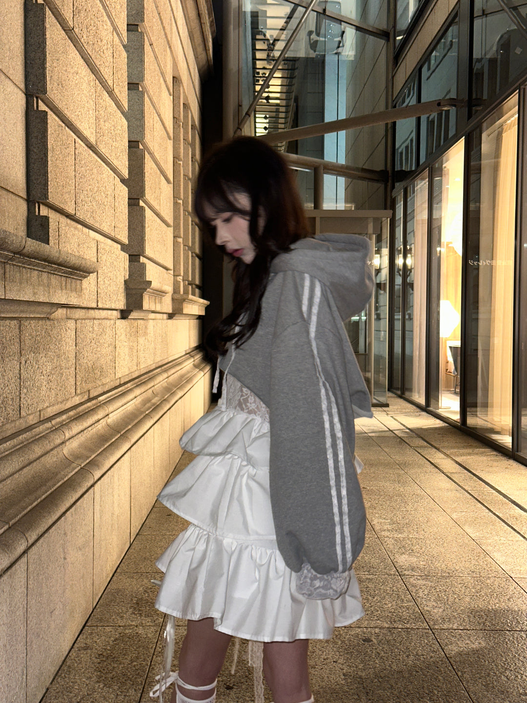 ୨୧ セット購入はこちらから ୨୧ 1週間限定15％OFF ୨୧ [ yy0904._] 緩苺 -Rose Hoodie シリーズ × Side Lace Tiered Cami Onepiece 24,191 / 25,041