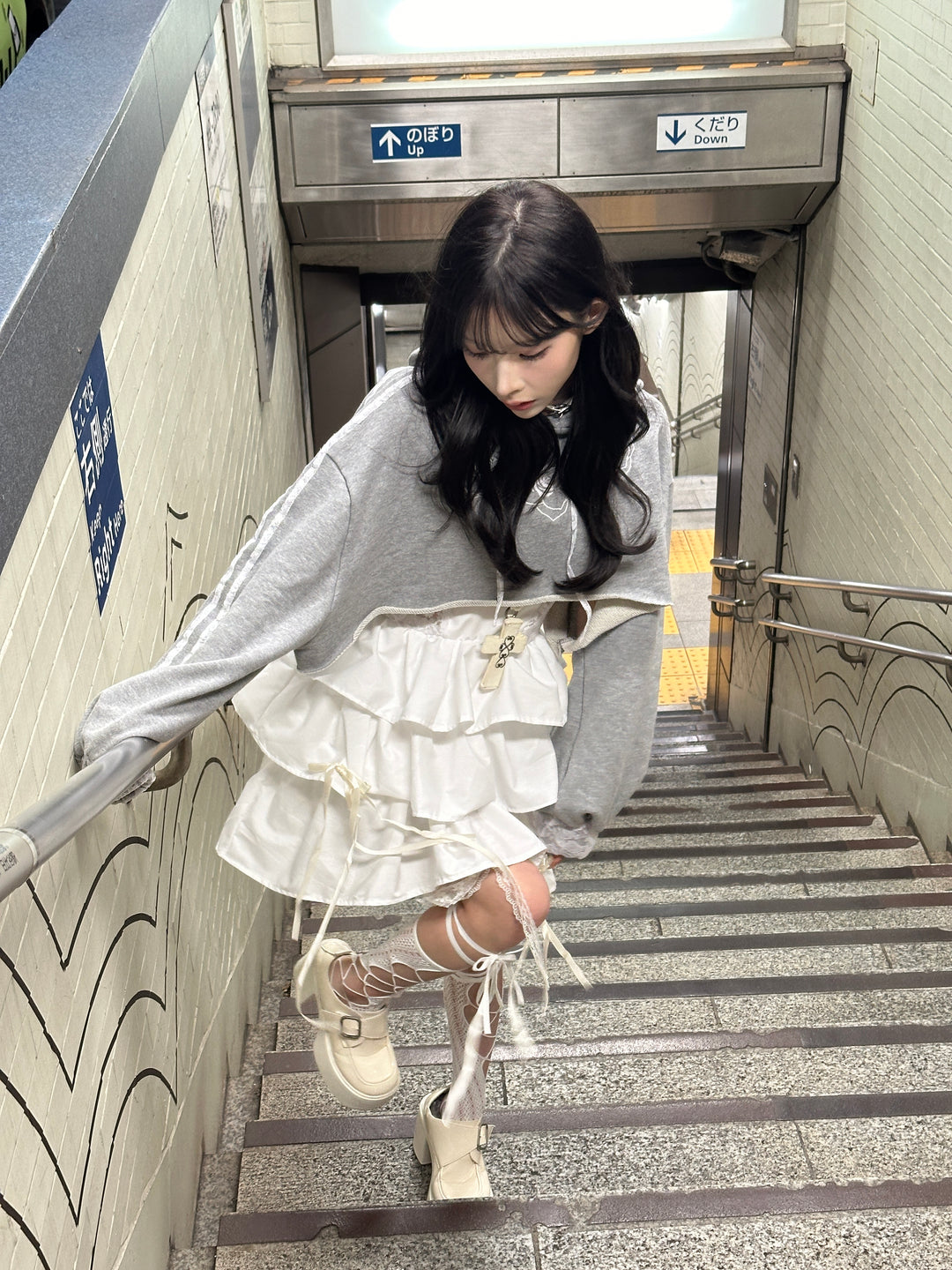 ୨୧ セット購入はこちらから ୨୧ 1週間限定15％OFF ୨୧ [ yy0904._] 緩苺 -Rose Hoodie シリーズ × Side Lace Tiered Cami Onepiece 24,191 / 25,041