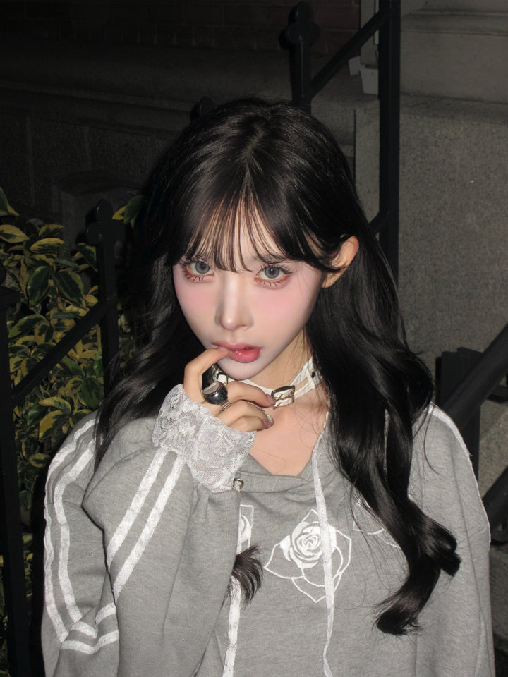 ୨୧ セット購入はこちらから ୨୧ 1週間限定15％OFF ୨୧ [ yy0904._] 緩苺 -Rose Hoodie シリーズ × Side Lace Tiered Cami Onepiece 24,191 / 25,041