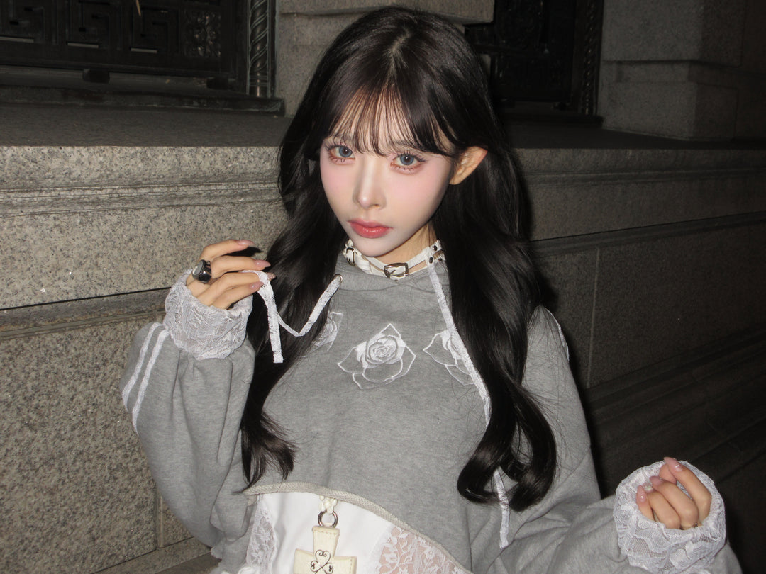 ୨୧ セット購入はこちらから ୨୧ 1週間限定15％OFF ୨୧ [ yy0904._] 緩苺 -Rose Hoodie シリーズ × Side Lace Tiered Cami Onepiece 24,191 / 25,041