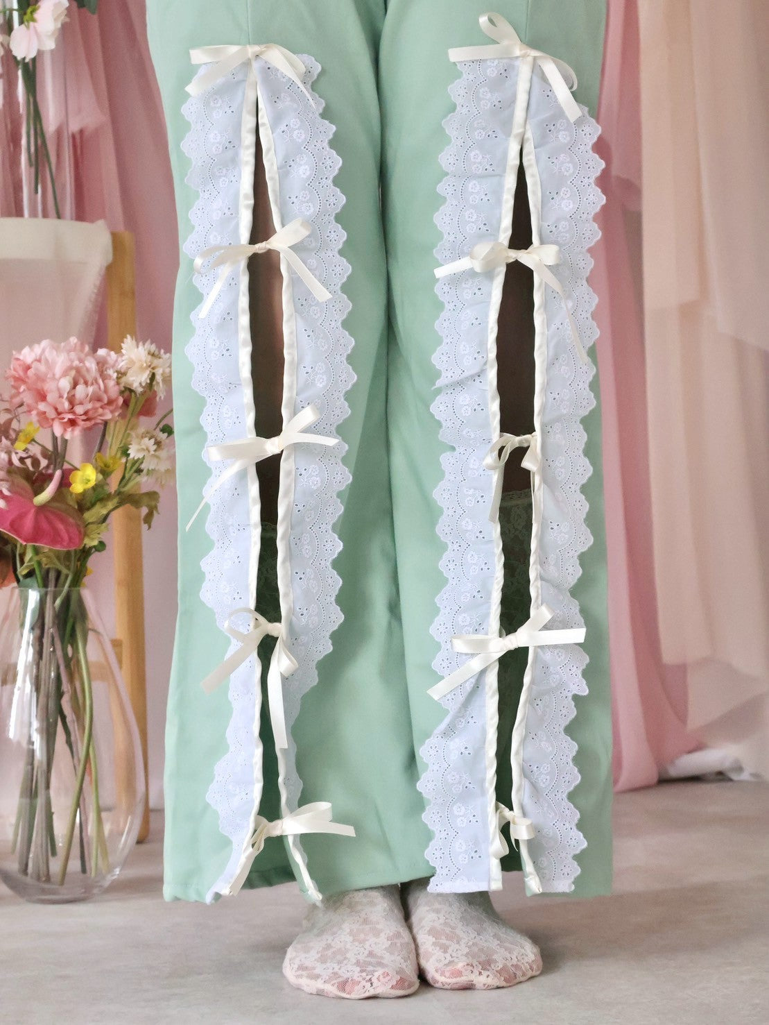 パンツ ribbon slit skirt pants チャイナリボンスリットパンツ China Ribbon Slit Pants | FICTIO