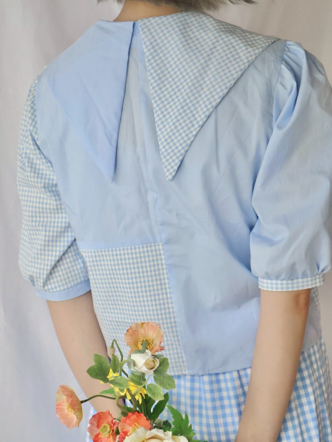 [natyu_moon] × byheenieheenieコラボアイテム - patchy gingham blouse