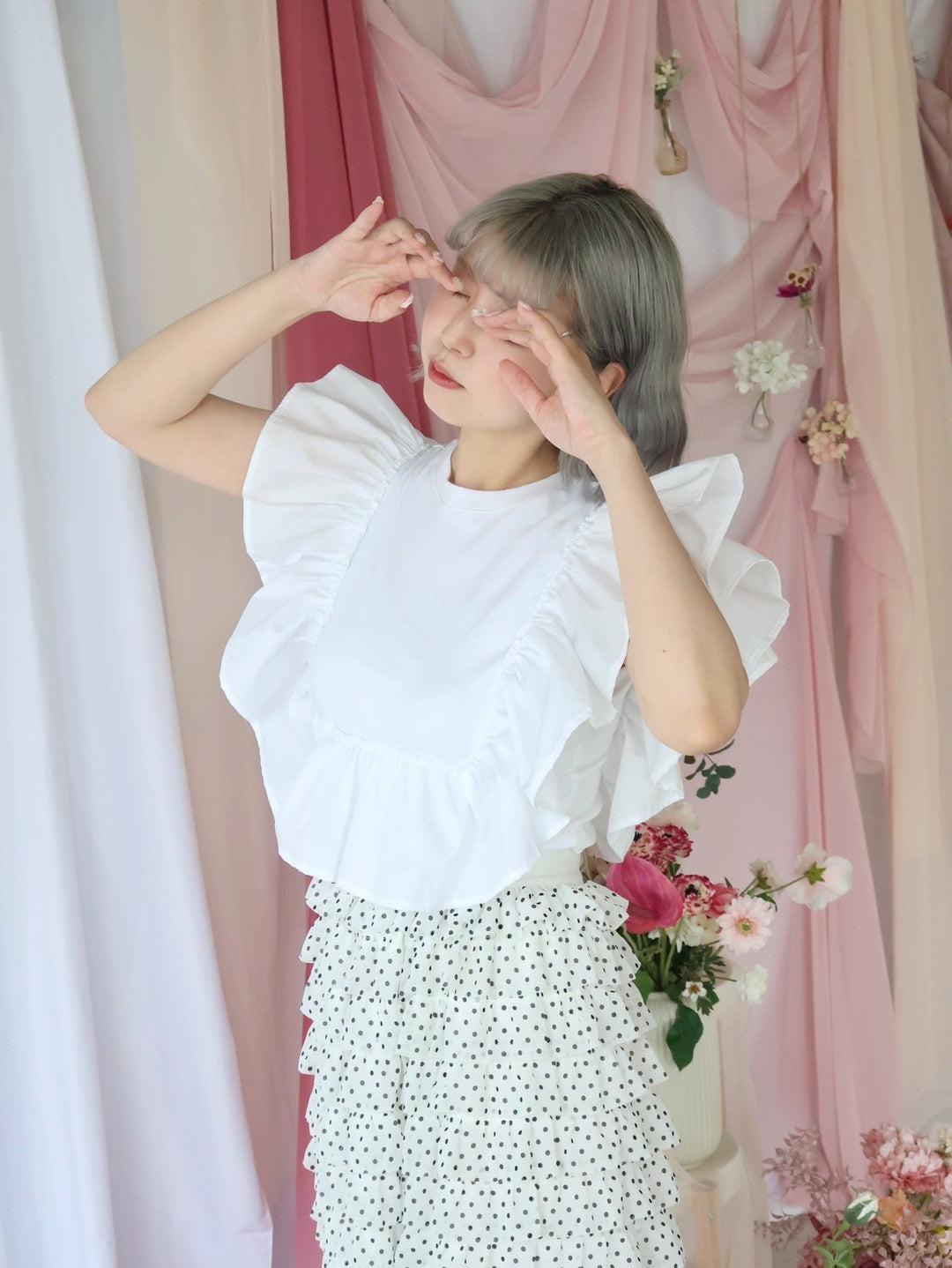 [natyu_moon] × byheenieheenieコラボアイテム - airy frill tops