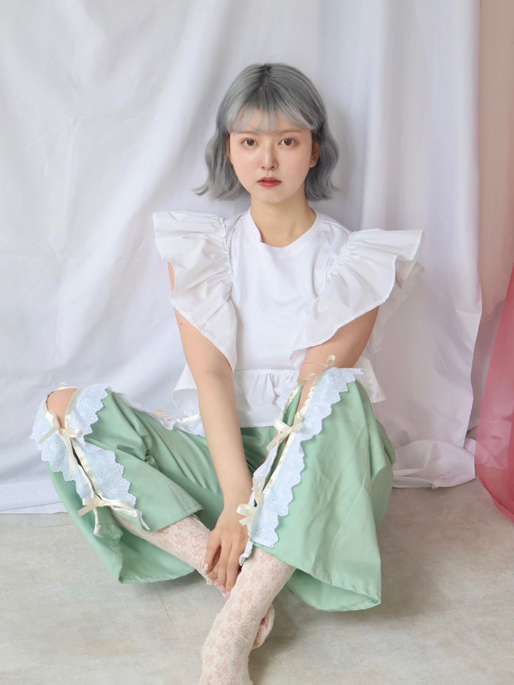 [natyu_moon] × byheenieheenieコラボアイテム - airy frill tops