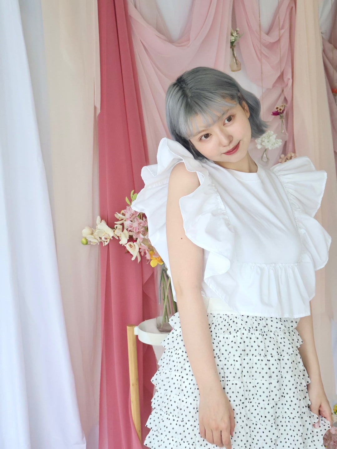 [natyu_moon] × byheenieheenieコラボアイテム - airy frill tops