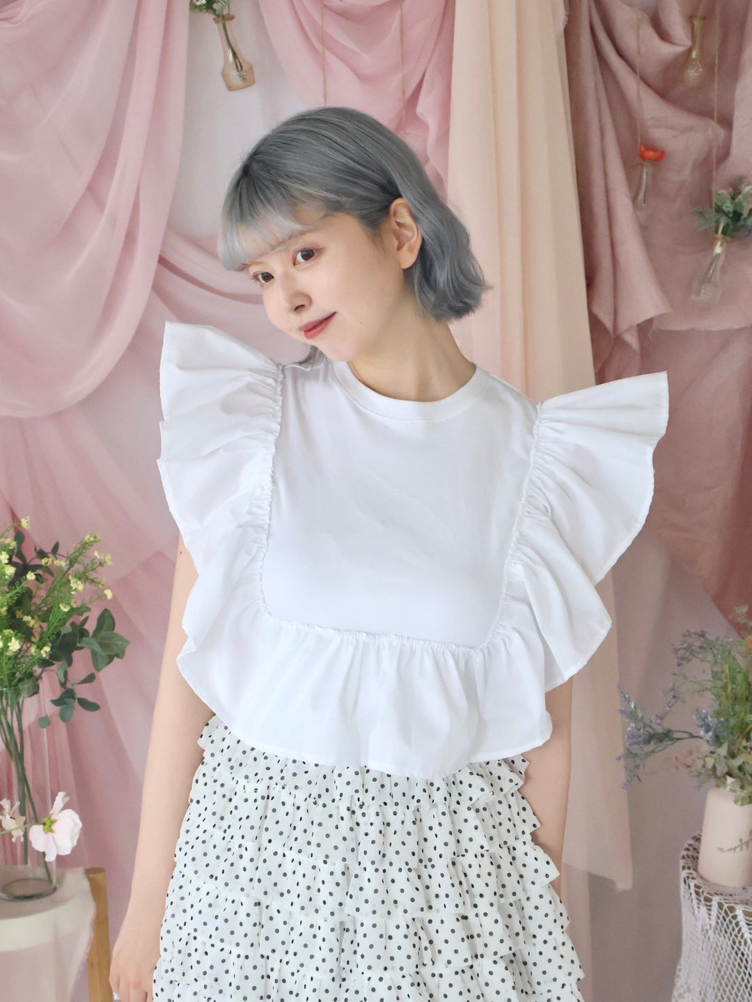 [natyu_moon] × byheenieheenieコラボアイテム - airy frill tops