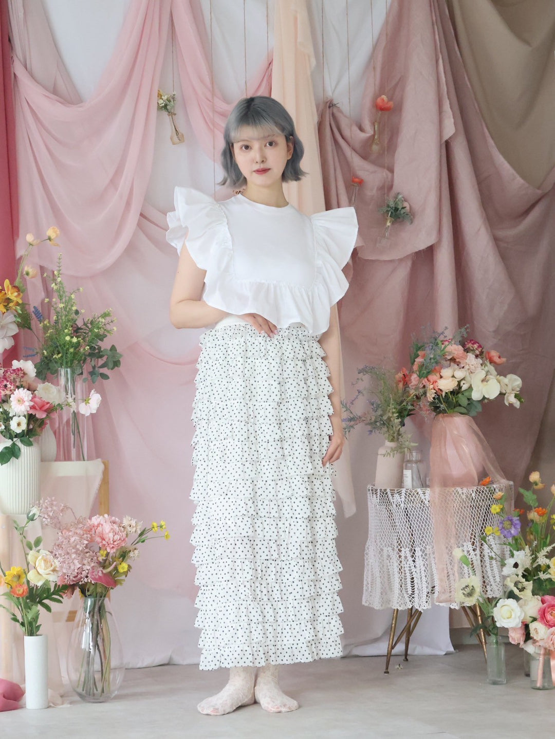 [natyu_moon] × byheenieheenieコラボアイテム - airy frill tops