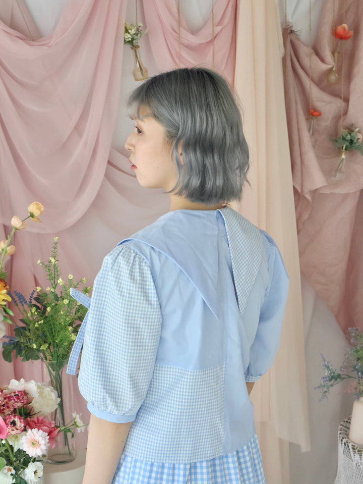 [natyu_moon] × byheenieheenieコラボアイテム - patchy gingham blouse