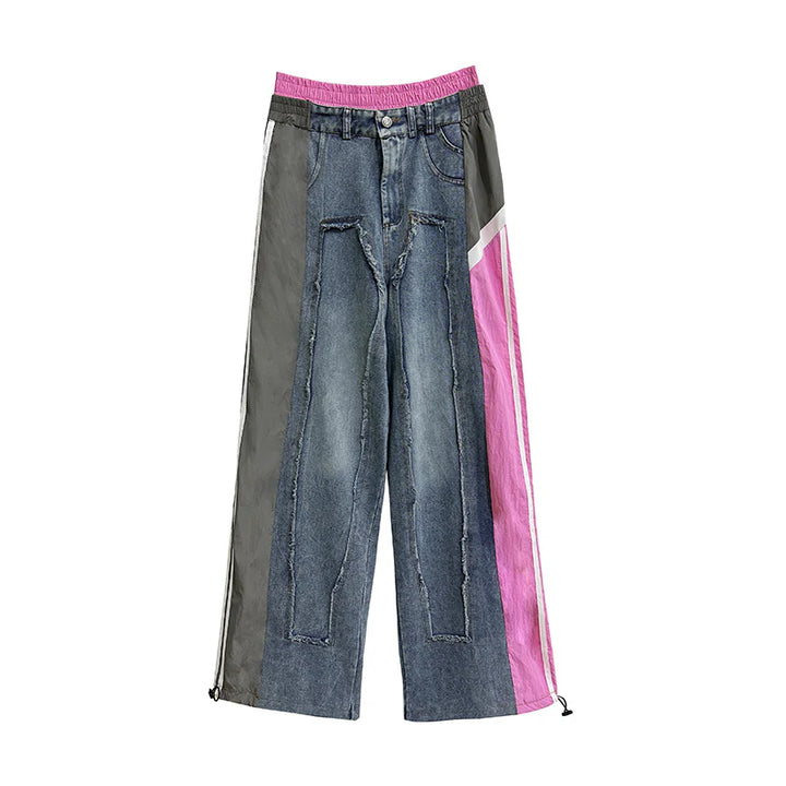 [maaarina0806] Street color patchwork loose jeans