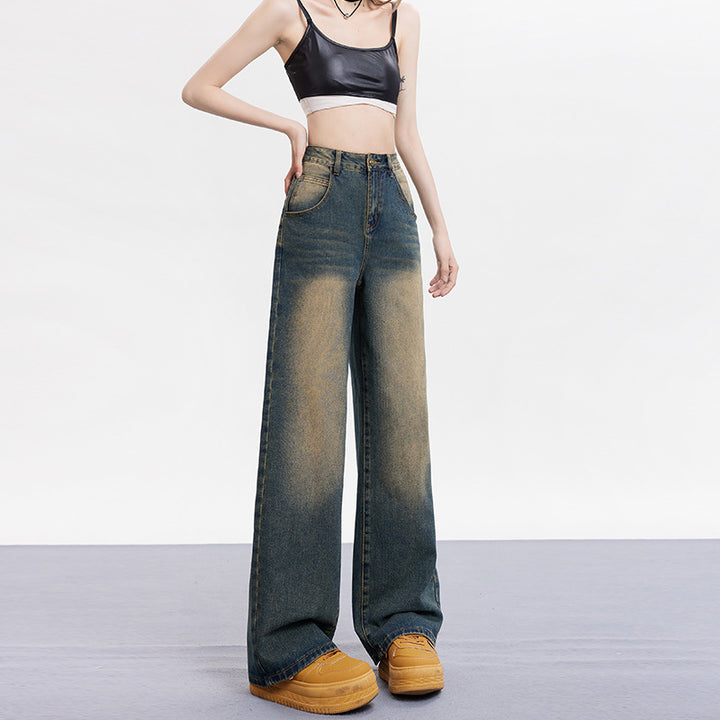 Washed loose jeans