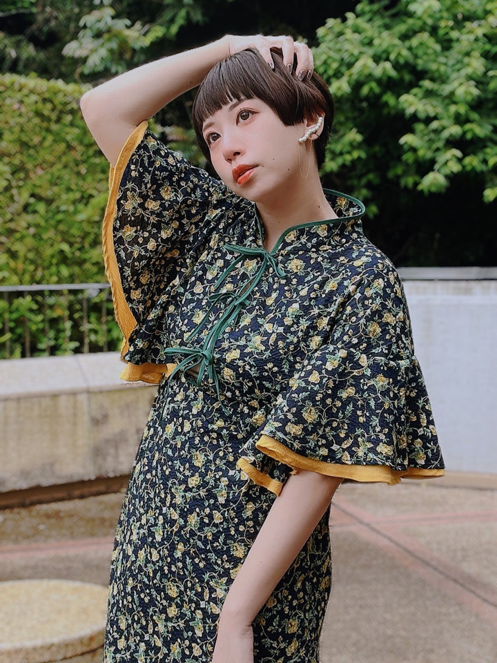 ୨୧2点購入で1,000円OFF୨୧ [usagikomachi] うさこま - Metamor Kimono Dress / Emera botanica