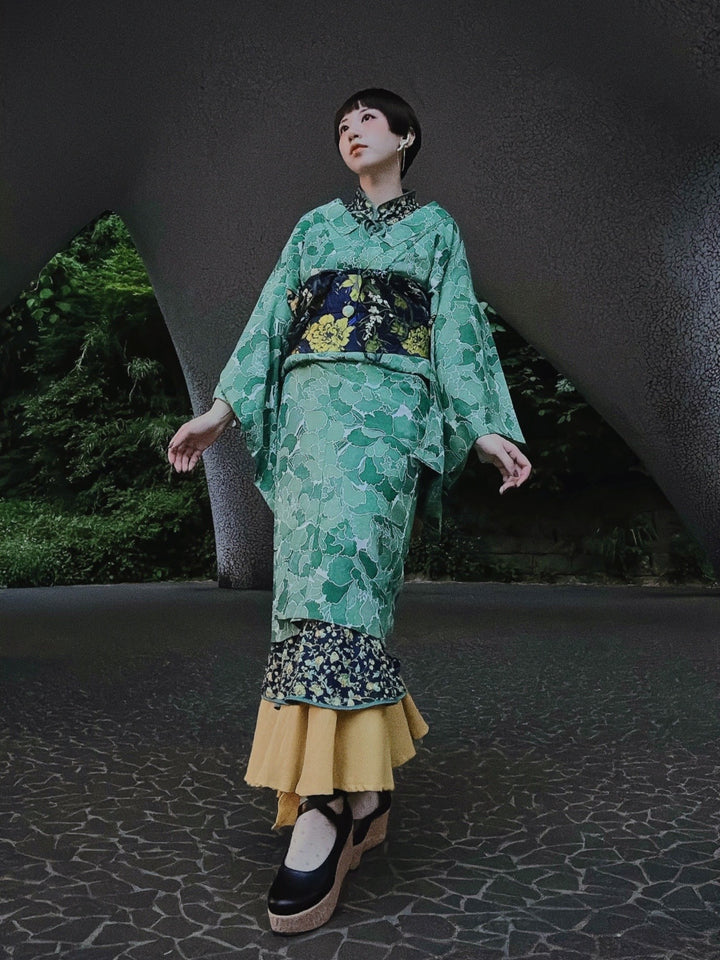 ୨୧2点購入で1,000円OFF୨୧ [usagikomachi] うさこま - Metamor Kimono Dress / Emera botanica
