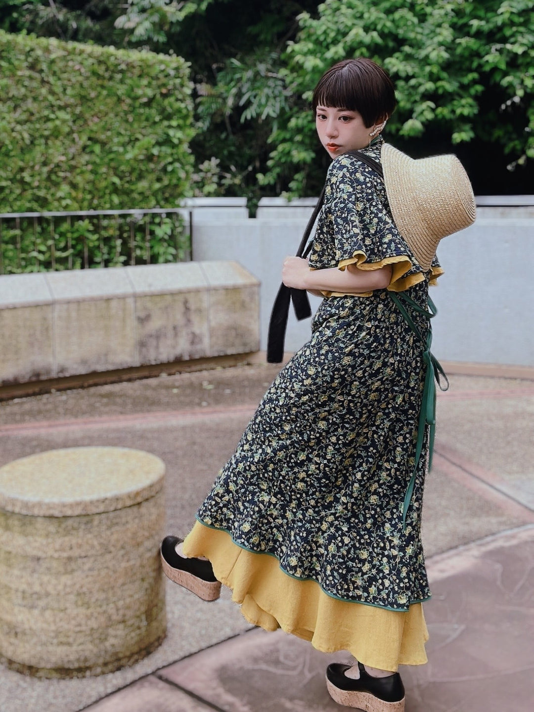 ୨୧2点購入で1,000円OFF୨୧ [usagikomachi] うさこま - Metamor Kimono Dress / Emera botanica