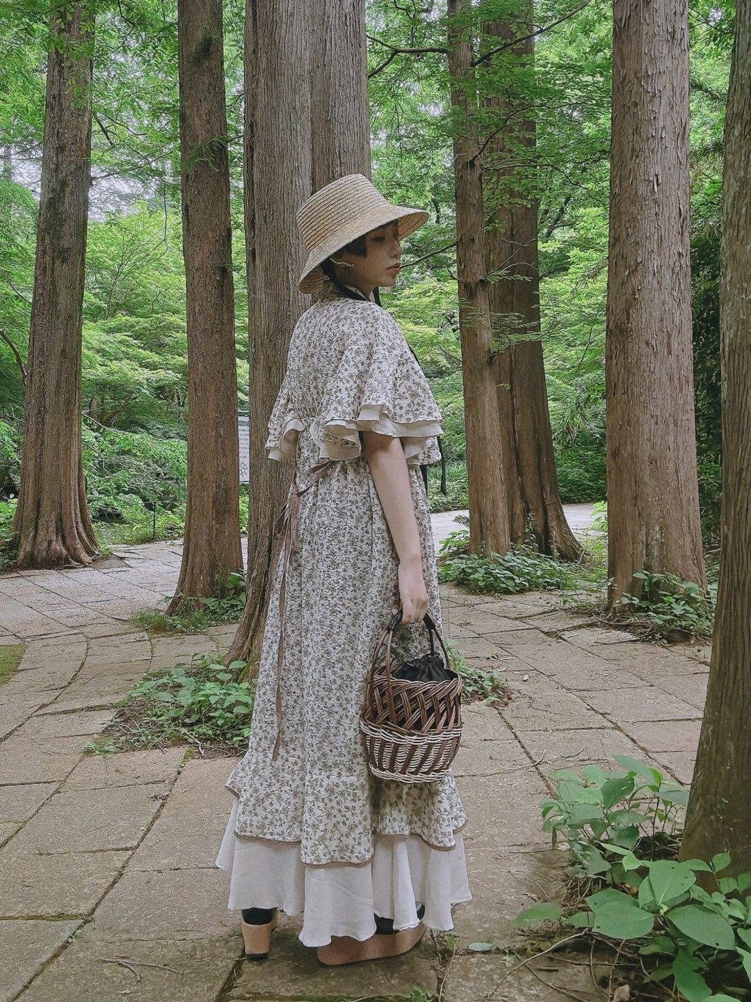୨୧2点購入で1,000円OFF୨୧ [usagikomachi] うさこま - Metamor Kimono Dress / Ash botanica