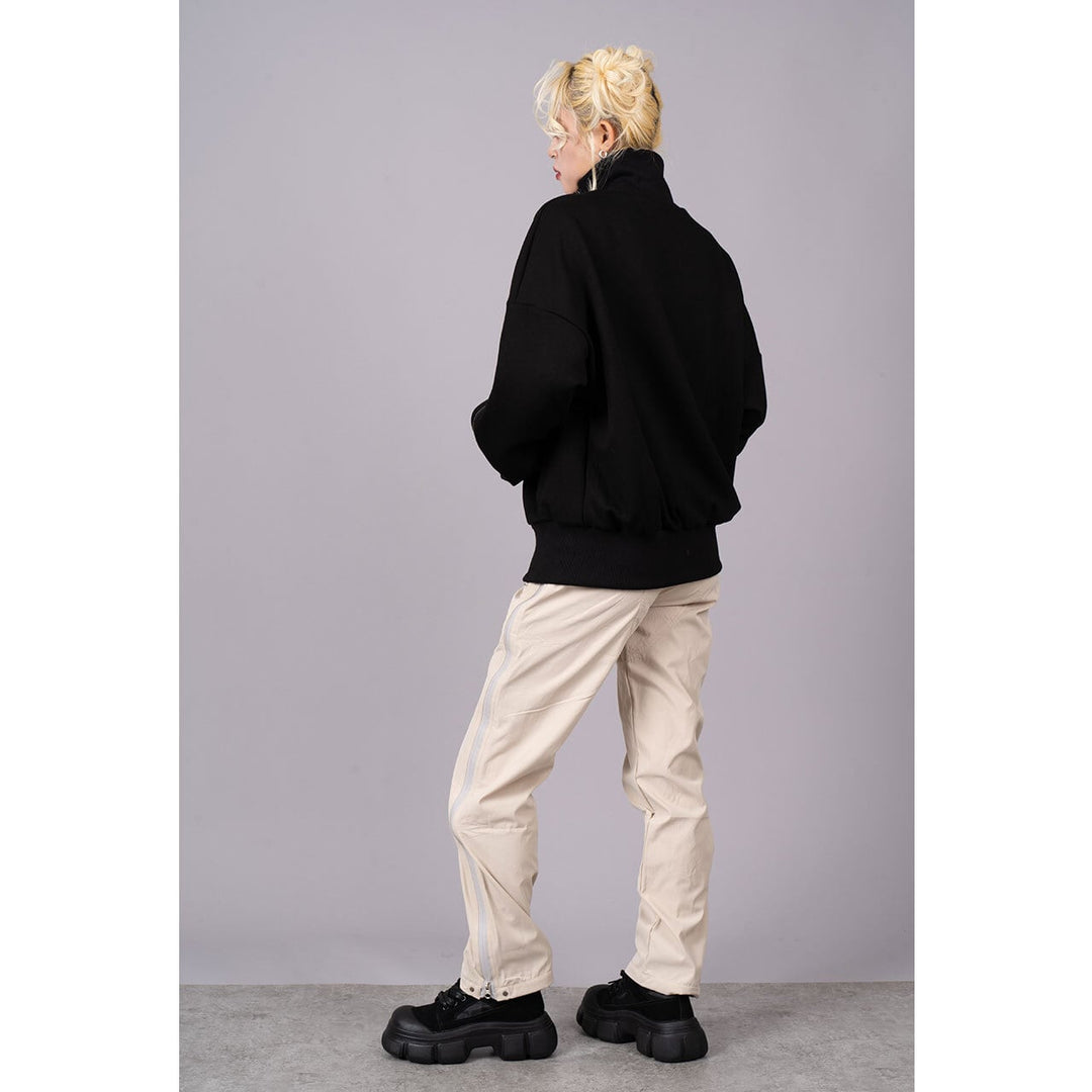 [¥0] Drawstring Slender Zipper Pants