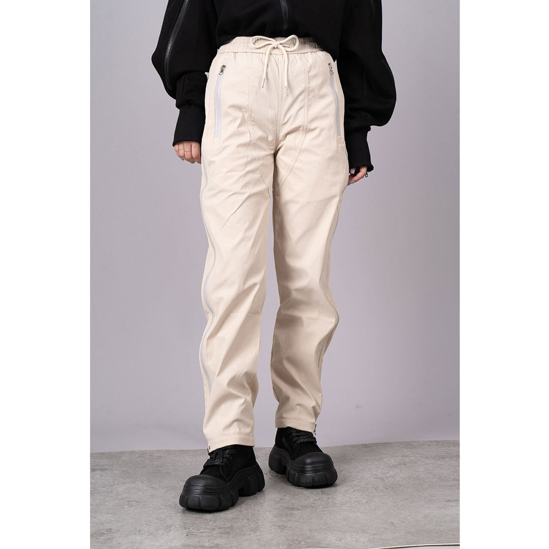 [¥0] Drawstring Slender Zipper Pants